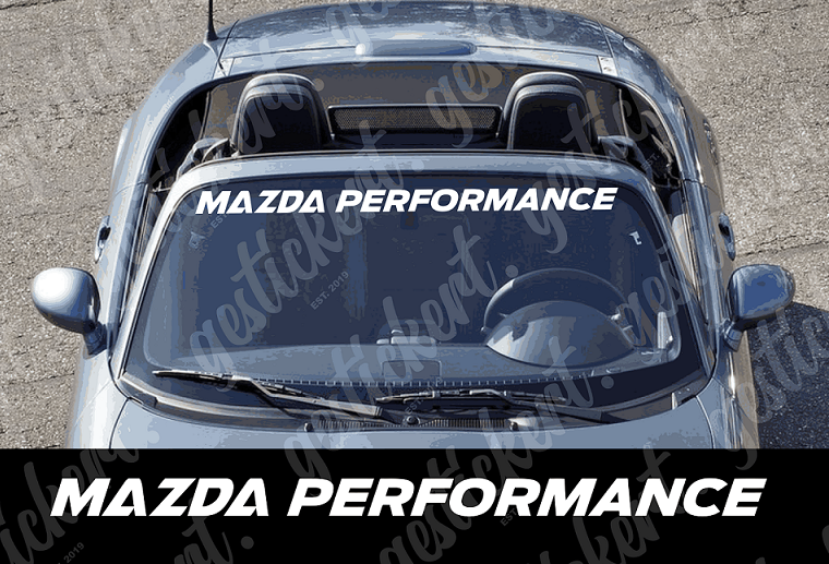 1x 100 cm Performance Frontscheiben Aufkleber für Mazda gestickert