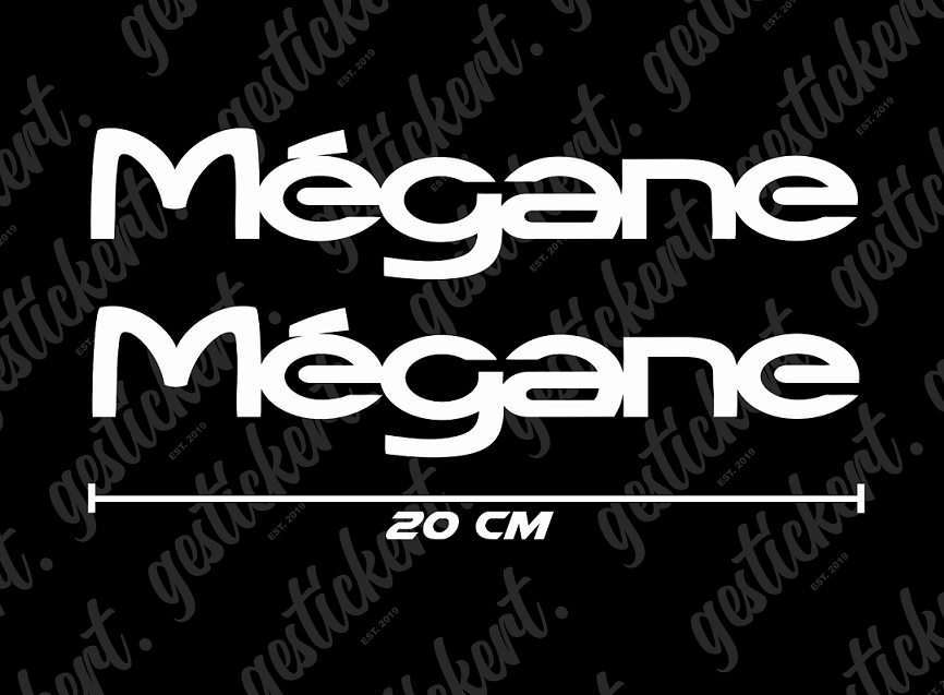 2x 20 cm Aufkleber für Renault Megane