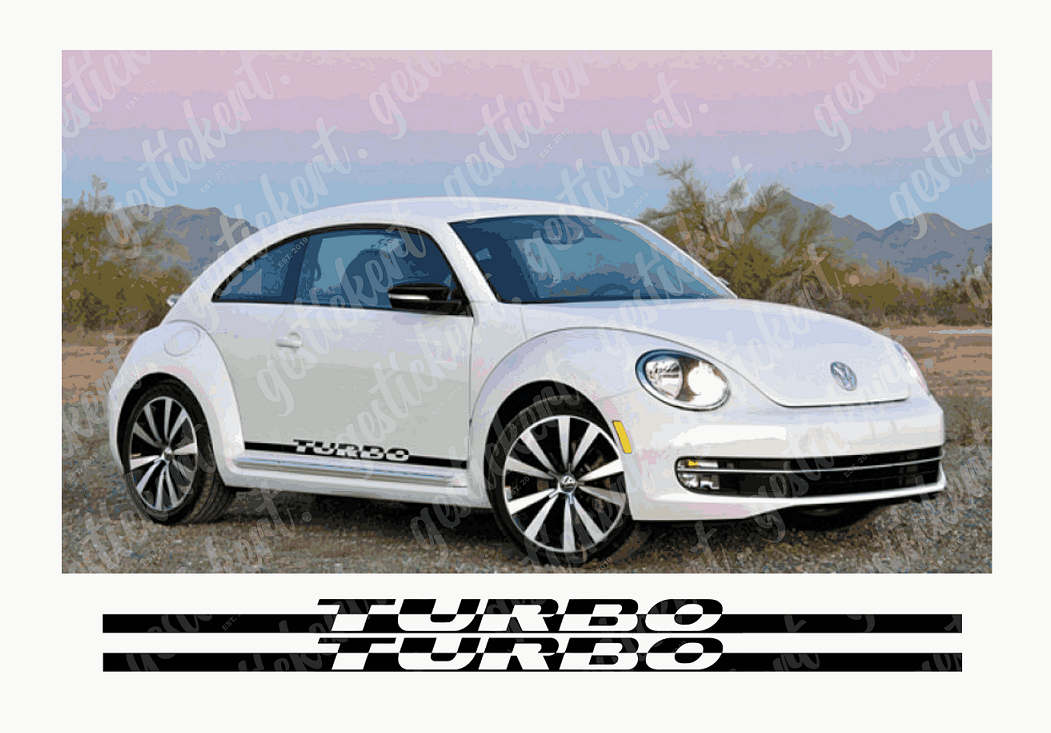 2x Turbo Streifen Aufkleber für VW Beetle