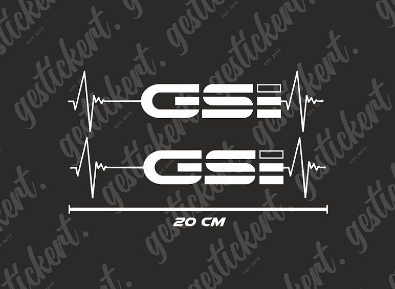2x Opel GSI Herzschlag Aufkleber