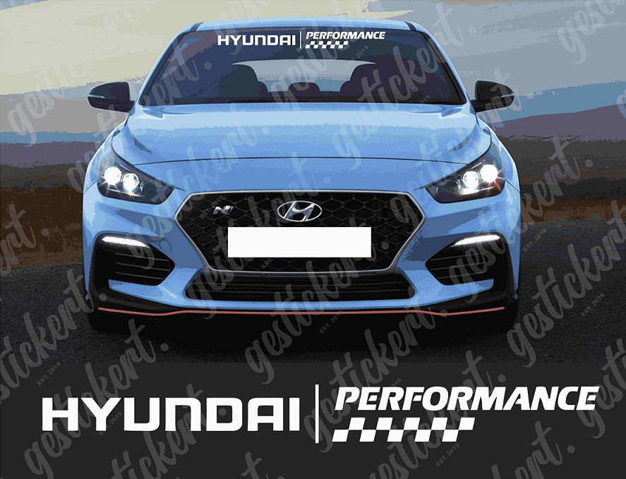 1x 80 cm Hyundai Performance Aufkleber Frontscheibe