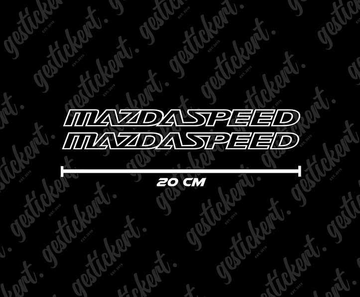 2x 20 cm Mazdaspeed Aufkleber für Mazda