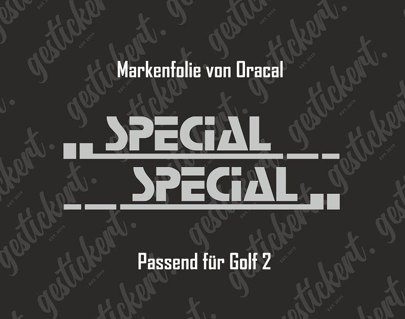 2x Special Aufkleber für Volkswagen Golf 2