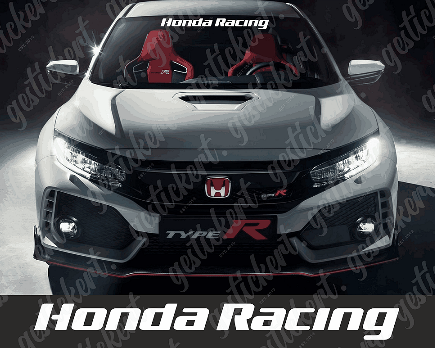 1x 80 cm Honda Racing Aufkleber für Frontscheibe