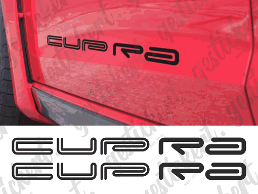2x 30 cm Cupra Aufkleber Schriftzug alt