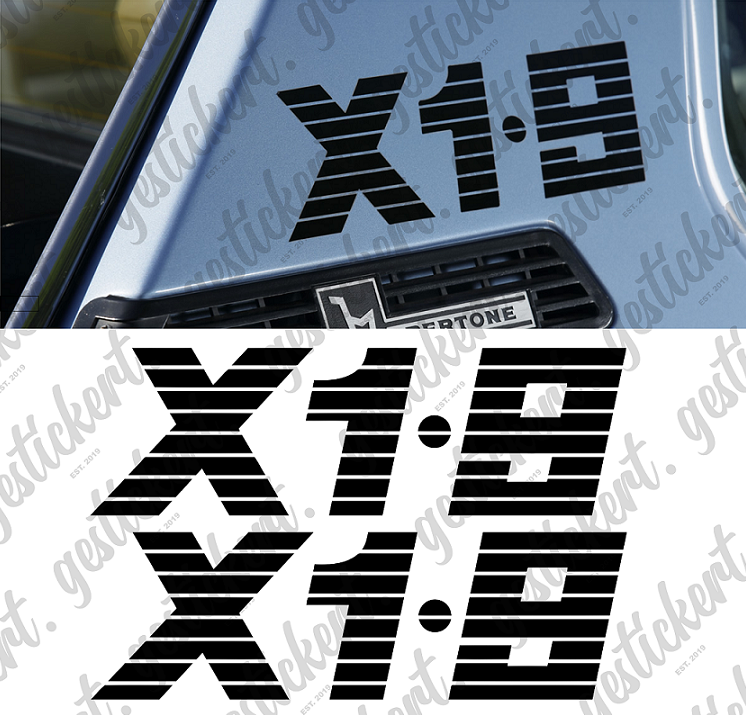 2x Aufkleber B-Säule für Fiat X1/9 – gestickert