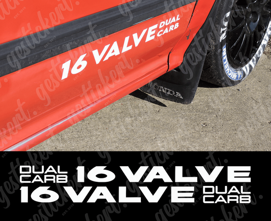 2x 16 Valve Dual Carb Aufkleber für Honda