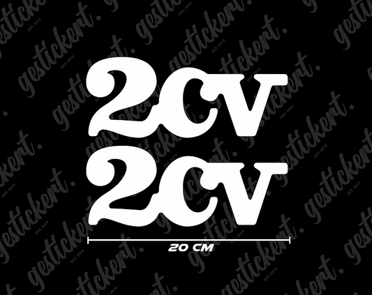 2x 20 cm Aufkleber für Citroen 2CV Ente