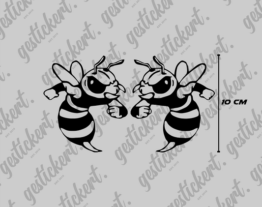 2x 10 cm Hornisse / Hornet Aufkleber