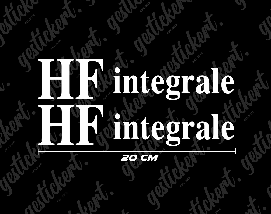 2x 20 cm HF Integrale Aufkleber für Lancia