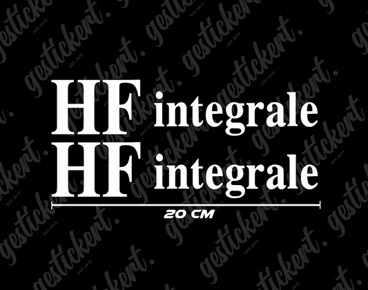 2x 20 cm HF Integrale Aufkleber für Lancia