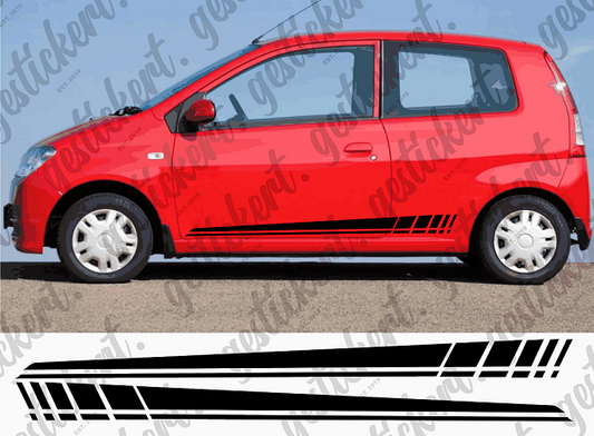 2x Streifen passend für Daihatsu Cuore / Mira (2003-2007)