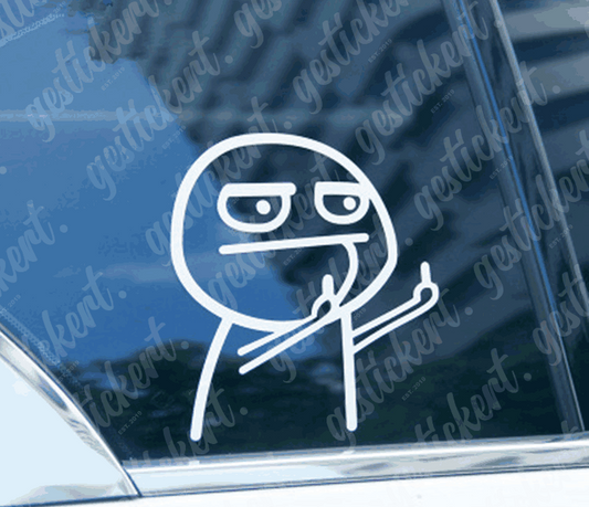 1x Mittelfinger Fun Aufkleber