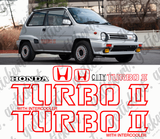 1 Set Aufkleber für Honda City Turbo II