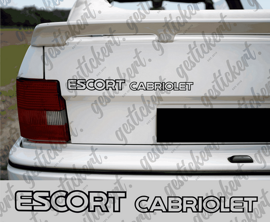 1x Aufkleber für Heckklappe für Ford Escort Cabrio MK3 & MK4