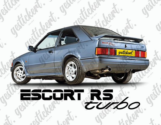 1x Aufkleber für Heckklappe für Ford Escort MK3 RS Turbo