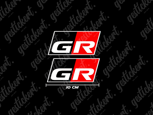 2x 10 cm GR Aufkleber für Toyota mehrfarbig