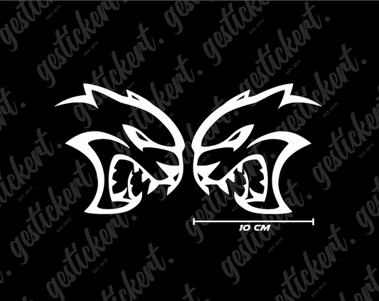2x 10 cm Hellcat Aufkleber für Dodge