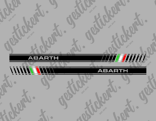 2x Abarth Streifen in Italien-Optik für Fiat 500 & Abarth 500