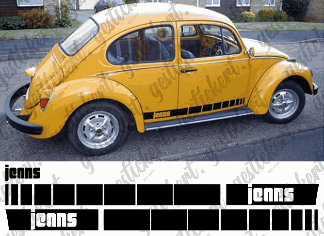 1 Set Aufkleber "Jeans Bug" für VW Käfer