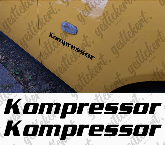 2x 25 cm Kompressor Aufkleber für Mercedes