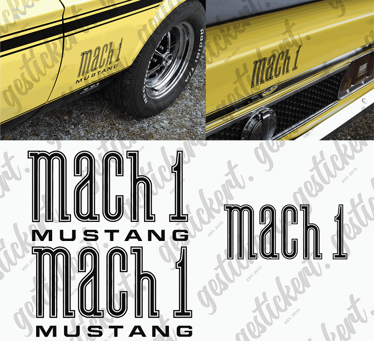 1 Set Aufkleber passend für Ford Mustang Mach 1