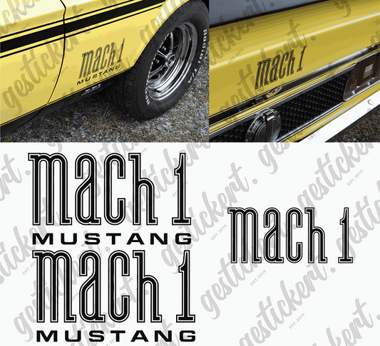 1 Set Aufkleber passend für Ford Mustang Mach 1