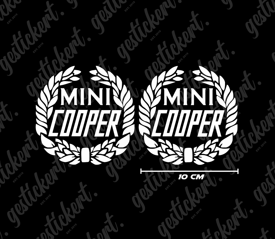 2x 10 cm Mini Cooper Retro Aufkleber