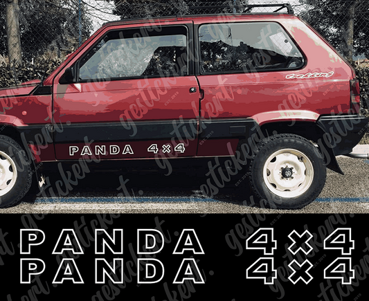 2x Schriftzug Aufkleber passend für Fiat Panda 4x4 Typ 141