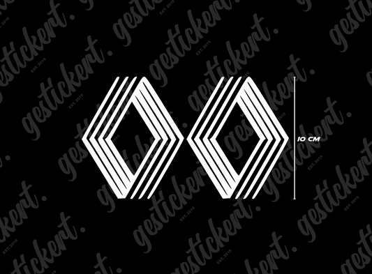 2x 10 cm Rhombus Aufkleber für Renault
