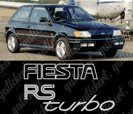 1x Aufkleber Heckklappe für Ford Fiesta RS Turbo MK3