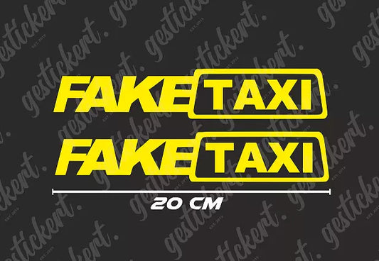 2x 20 cm Fake Taxi Aufkleber