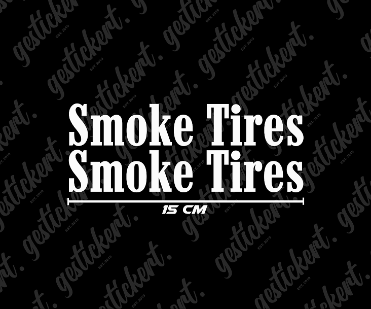 2x 15 cm Smoke Tires Aufkleber