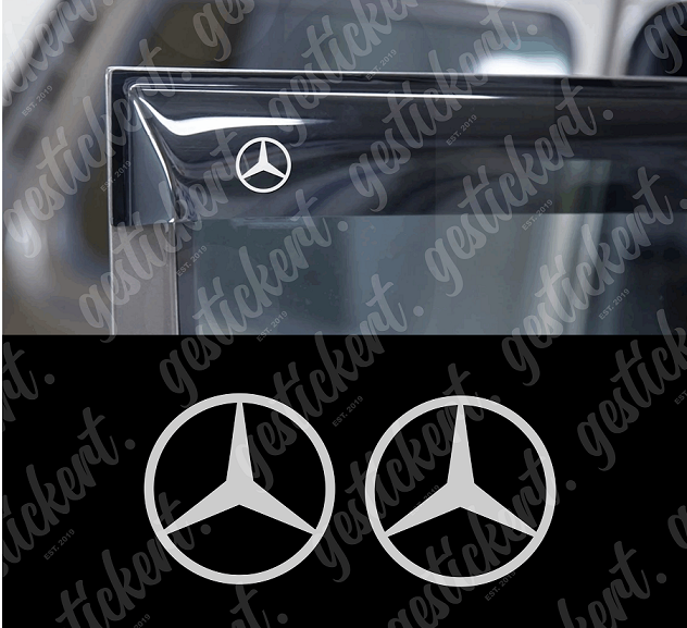 2x Stern Aufkleber für Mercedes Windabweiser