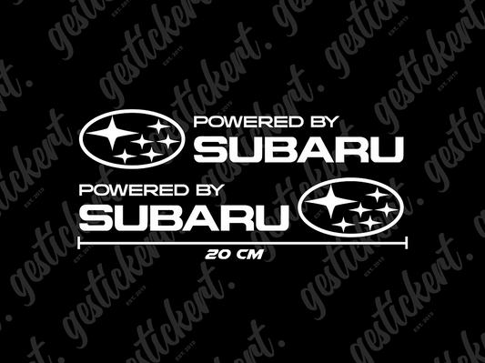 2x 20 cm Powered by Subaru Aufkleber