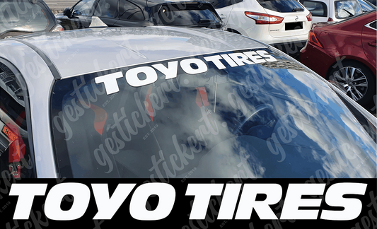 1x 90 cm Toyo Tires Aufkleber für Frontscheibe
