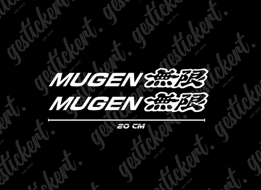 2x 20 cm Mugen Aufkleber für Honda