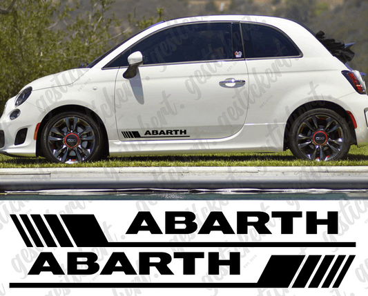 2x 50 cm Aufkleber für Abarth für Seitenschweller