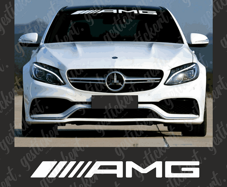 1x 100 cm AMG Aufkleber für Frontscheibe