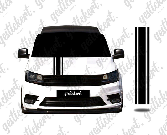 1x Streifen Aufkleber für Motorhaube passend für VW Caddy