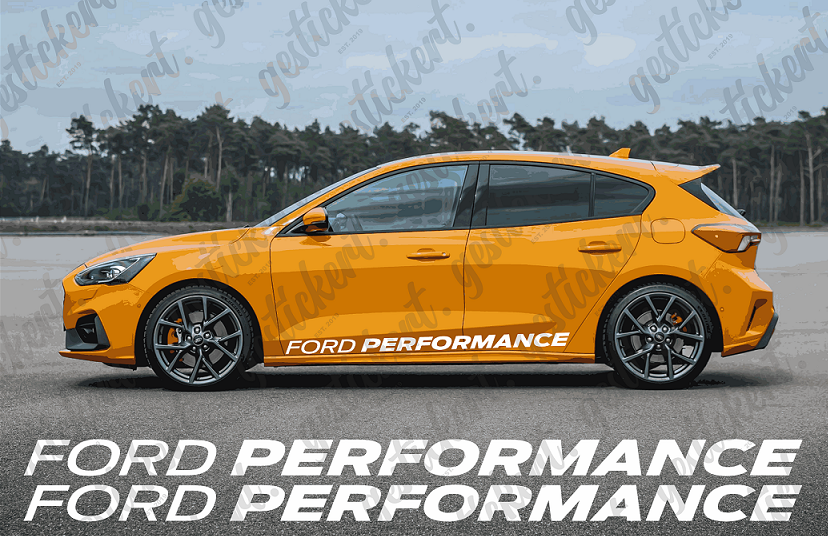 2x 175 cm Ford Performance Schriftzug Aufkleber für Seite