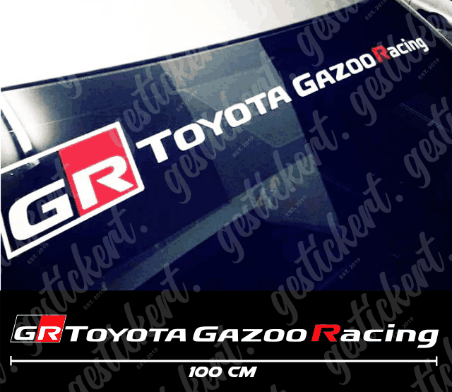 Gazoo Racing Graphics 1x 100 cm Toyota Gazoo Racing Aufkleber für Frontscheibe – gestickert