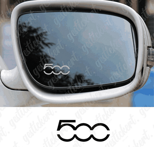 2x Fiat 500 Aufkleber für Rückspiegel