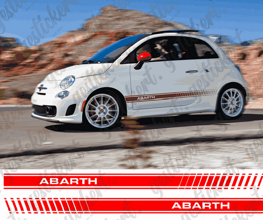 2x Abarth Streifen für Fiat 500 & Abarth 500