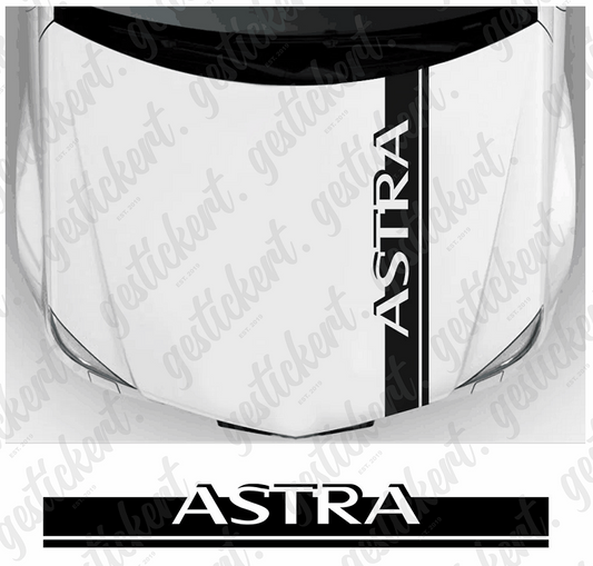1x Streifen Aufkleber für Motorhaube passend für Opel Astra