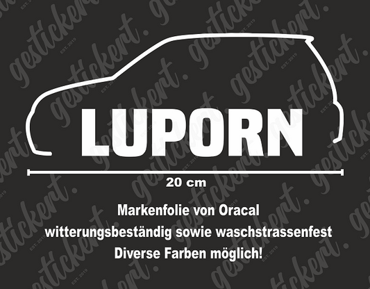 1x 20 cm LUPORN Aufkleber für VW Lupo