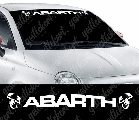 1x 95 cm Abarth Schriftzug Aufkleber mit Skorpionen für Frontscheibe