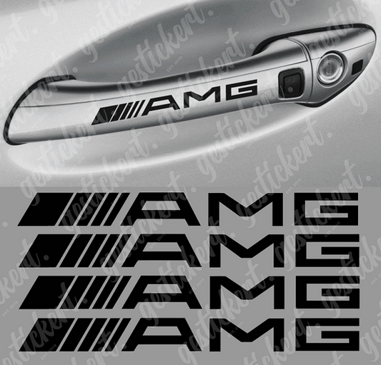 4x 12 cm AMG Aufkleber Schriftzug für Türgriff