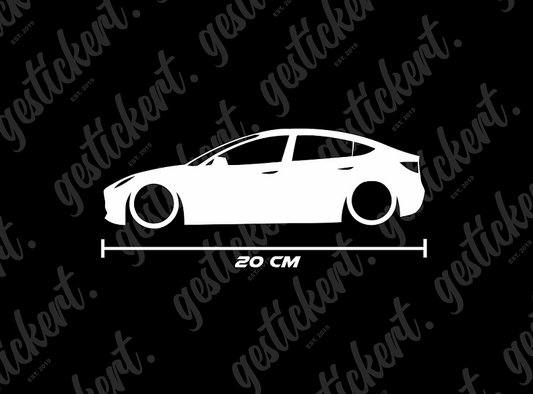 1x 20 cm Silhouette Aufkleber für Tesla Model 3