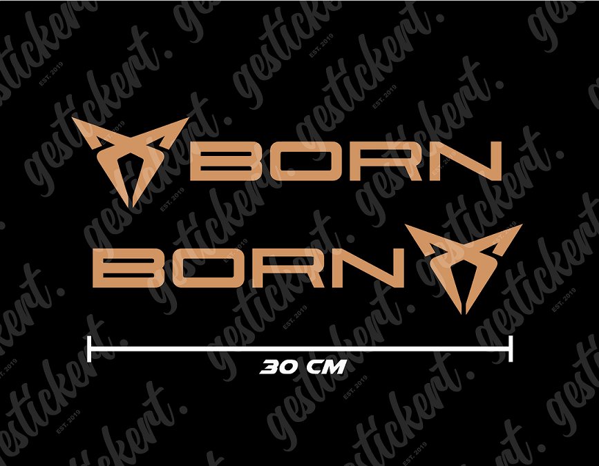 Born Sticker 2x 30 cm Aufkleber für Cupra Born – gestickert